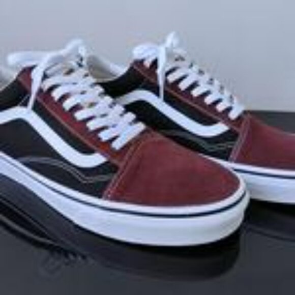Vans Men's Old Skool Color Block Sneaker in Nice Color Combo Black / Brown - Picture 4 of 12